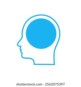 Head and circle. Color illustration.