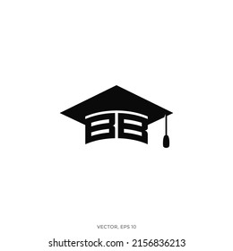 Head circumference using the letter BB on the graduation cap - Vector