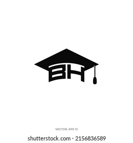 Head circumference using the letter BH on the graduation cap - Vector