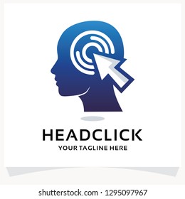 Head Click Logo Design Template Inspiration