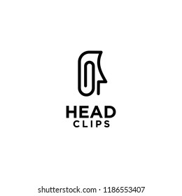 head clips logo idea icon design vector