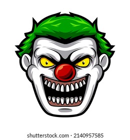 head clown mascot logo isolated