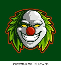head clown mascot logo isolated