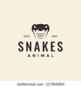 head cobra snake hipster logo design vector graphic symbol icon illustration creative idea