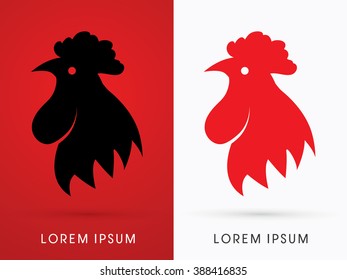 Head Cock designed using black and red colors graphic vector.