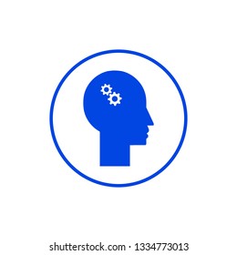 Head with cog icon