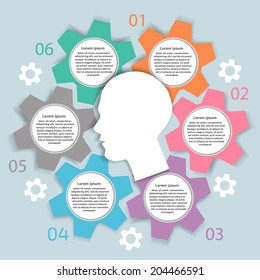 Head Cog Infographics Stock Vector (Royalty Free) 204466591 | Shutterstock