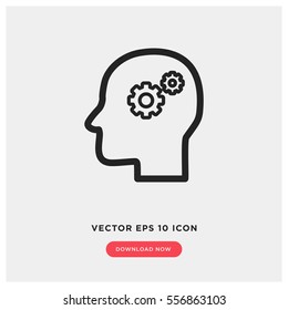 Head With Cog Vector Icon