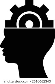 Head with Cogwheel, Gear Icon