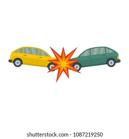 Head collision icon. Flat illustration of head collision vector icon for web