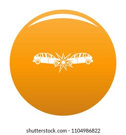 Head collision icon. Simple illustration of head collision vector icon for any design orange