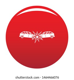 Head collision icon. Simple illustration of head collision vector icon for any design red