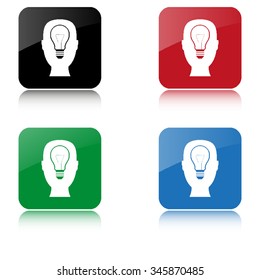 Head  - color vector icon  with shadow