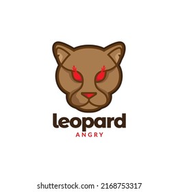 head colored leopard angry logo design vector graphic symbol icon illustration creative idea
