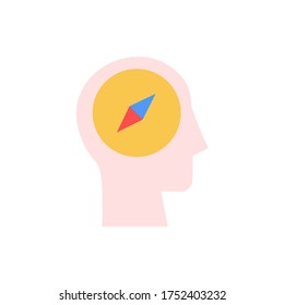 head compass icon. Simple color vector elements of brain process icons for ui and ux, website or mobile application