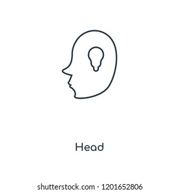 Head concept line icon. Linear Head concept outline symbol design. This simple element illustration can be used for web and mobile UI/UX.