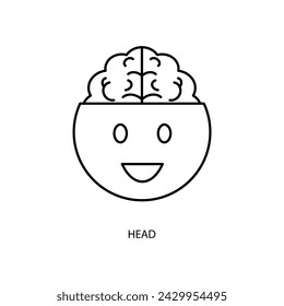 head concept line icon. Simple element illustration. head concept outline symbol design.