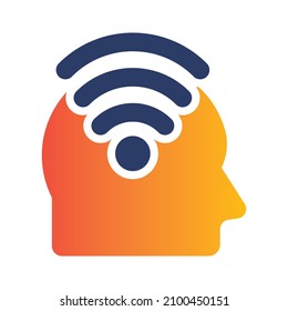 Head connection Logo Icon Design. Wifi and head combination design.
