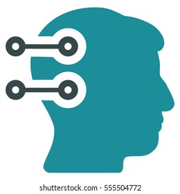 Head Connectors vector pictograph. Style is flat graphic bicolor symbol, soft blue colors, white background.