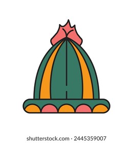 Head Cover Icon Design. with a simple line and color illustration design