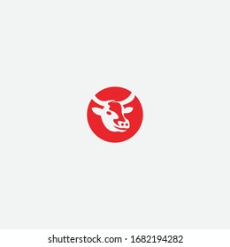 Head Cow Abstract logo icon template design in Vector illustration 
