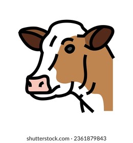 head cow animal color icon vector. head cow animal sign. isolated symbol illustration