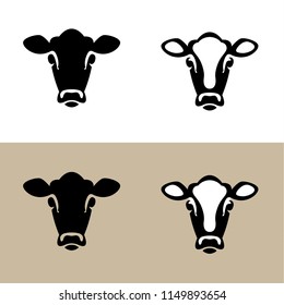 Head Of A Cow (Calf), Vector Icon (sign, Pictogram). Flat, Detailed. Vector Icons – On White And Craft Paper Color