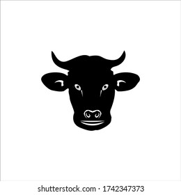 Head of a Cow (Calf), vector icon (sign, pictogram). cow head design on white background. Farm Animal.