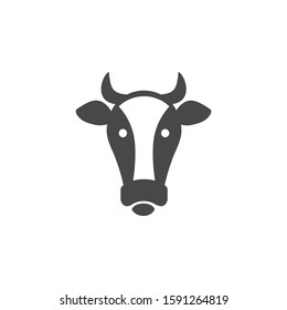 The head of a cow. Cattle. Simple vector icon. 