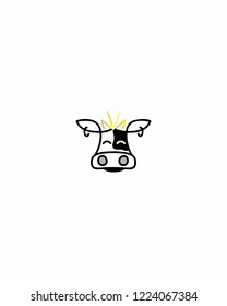 Head Cow Character Logo template
