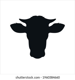  head cow design Vector on white background. Farm Animal.