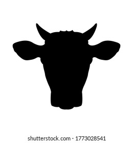 Head of a Cow. Cow head icon. Cow head silhouette. Farm animal . Vector illustration.