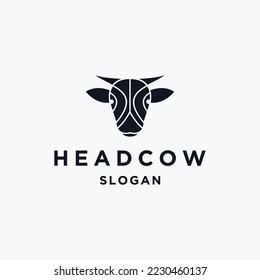 Head cow logo template vector illustration design