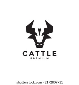 head cow modern shape livestock logo design vector graphic symbol icon illustration creative idea