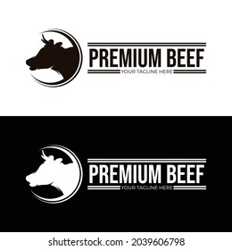 Head cow - Premium beef logo design inspiration