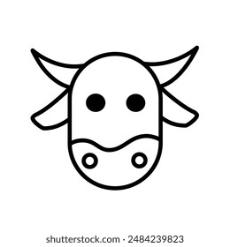 head of cow vector icon	