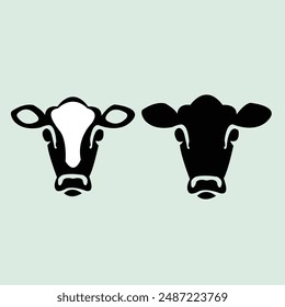 Head of a Cow  Vector icon  illustration