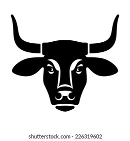 Head of cow, vector illustration for design label