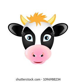 Head of a cow vector illustration on a white background