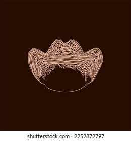 Head Cowboy Hat illustration design, Logo Vector Design. Abstract, designs concept, logos, logotype element for template.