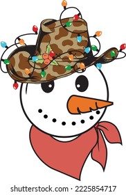 Head Cowboy Snowman For Christmas
