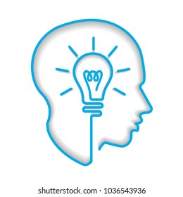 Head creating a new idea, imagination and success, icon vector