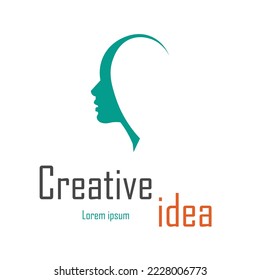 head creative idea logo icon vector