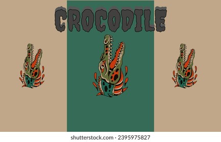 head crocodile vector illustration mascot design