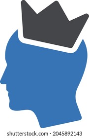 head crown vector glyph colour icon