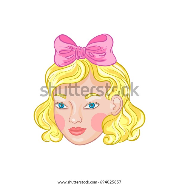 Head Cute Blueeyed Blond Girl Short Stock Vector Royalty Free