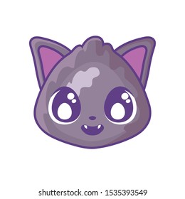 head of cute cat on white background vector illustration design