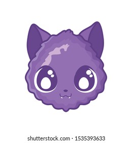 head of cute cat on white background vector illustration design