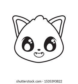 head of cute cat on white background vector illustration design