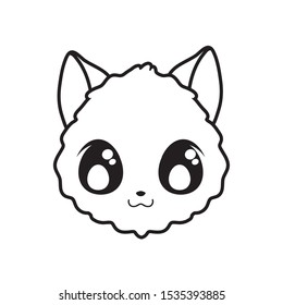 head of cute cat on white background vector illustration design